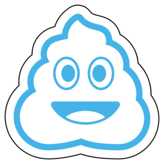 Pile Of Poo Emoji Sticker (Baby Blue)